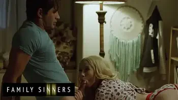 FAMILY SINNERS - Hot Blondie Is Sad After Her Boyfriend Leaves Her & Decides To Get Over Him By Fucking Her Stepbro