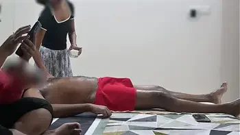 Happy ending spa massage infront of customer lady