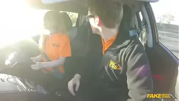 Fake Driving School - British ginger babe Ella Hughes gets her perfect pussy fucked during driving lesson
