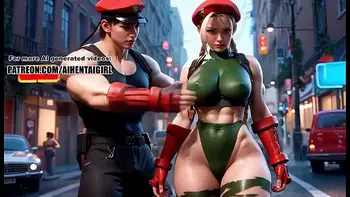 Street Fighter Cammy White cosplay Passionate Shirt Tear, Handjob, and Ecstatic Gym Ride | Uncensored Hentai AI generated