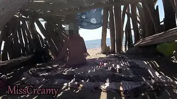 Public Masturbation on the Beach – She Gets Caught and Fucked