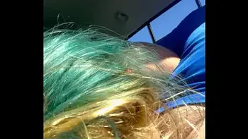 Blonde slut takes a huge facial after getting fucked in public