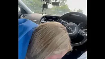 Step mom young make the best blowjob in public/car