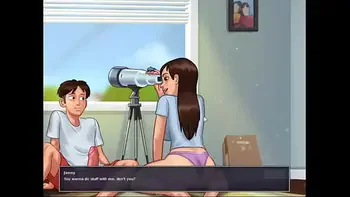 Jenny gives her stepbrother handjob Summertime saga