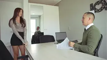 I seduce my boss to get a new job by giving him a great fuck in the office.