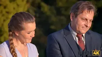 BRIDE4K. Blonde bride with natural tits enjoyed a good fuck on her kinky wedding