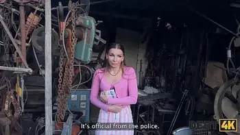 DEBT4k. Debt collector sneaked into Arina Shy’s house and roughly fucked her in the backyard