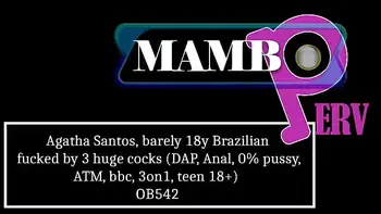 Agatha Santos, barely 18y Brazilian fucked by 3 huge cocks (DAP, Anal, 0% pussy, ATM, bbc, 3on1, teen 18 ) OB542
