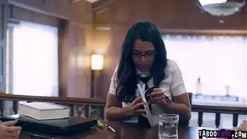 Virgin babe Casey Calvert invited by her classmate Vienna Black and tricked into sex with her stepbro Justin Hunt and started a 3some.