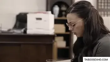 Nerdy brunette teen deepthroat by older guy