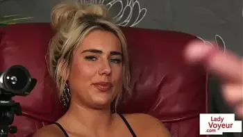 Lingeried femdom duo teasing sub in JOI