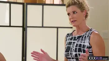 Blonde teen hot massage by a professional mature blonde