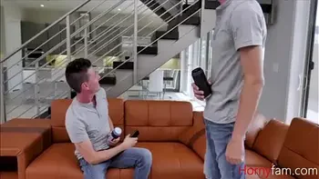 Bored stepsister seduces twin stepbrothers