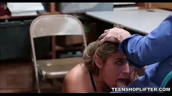 TeenShoplifter.com - Hot Young Blonde Teen Shoplifter Punished By Horny Mall Cop After Agreement