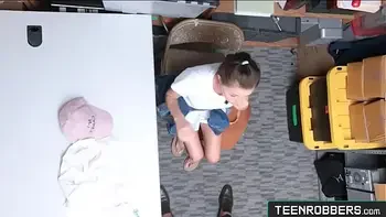 Tiny Tits Teen Student Carolina Sweets Misbehaves with an Old Guard - Teenrobbers.com