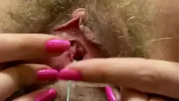 i came twice during my p. ! close up hairy pussy big clit t. dripping wet orgasm