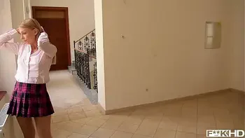 Lucy Heart rides teacher's & principal's cocks in XXX threesome