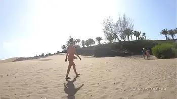 Left the beach naked... (Public nudity)