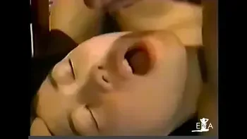 Young girl swallowing spit of an ugly old man 2