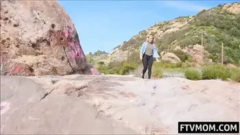 Hot blonde milf flashing tits ass and pussy