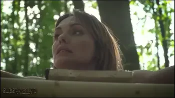 Teen amateur slave tied up outdoors has screaming orgasm and endures painful humiliation