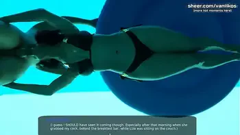 Hot underwater blowjob deepthroat from a gorgeous black-haired milf with a big ass and nice tits l My sexiest gameplay moments l Milfy City l Part #17