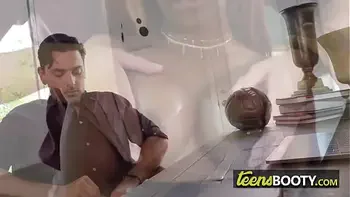 Black strong teen antilope receives interracial in the living room