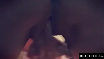 Horny girl's big tits jiggle as she fingers both holes at once