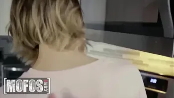 Hot Blonde Babe (Evelin Stone) Fills Her Mouth Pussy With Huge Dick POV - MOFOS