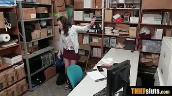 Timid teen shoplifter fucked in the ass by a LP officer