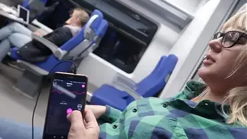 REMOTE CONTROL MY ORGASM IN THE TRAIN