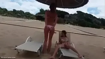 Two Girls have a Fun Time at the Beach