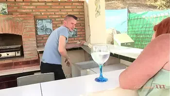 AuntJudysXXX - Busty Mature Cougar Melanie Seduces the Poolside Barman