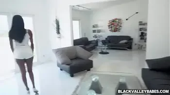 Hot sexy ebony teen Ashley Aleigh rewarding a hot stranger using her black teen pussy