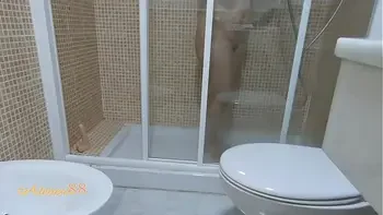 Hidden camera my little masturbates hard with her dildo