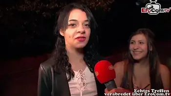 Lustiges Straßencasting mit deutschen teens und fremden passanten