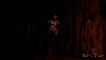 Lara Croft tied up and played with by Tifa [TheRopeDude]