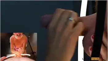 4k - Milf Slut Masked With Lipstick Gives Blowjob & Gets All The Cum On Her Tongue In Close Up