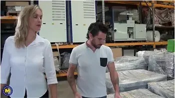 Tall Blonde Milf With Huge Tits Gets A Hardcore Anal Fuck In The Warehouse