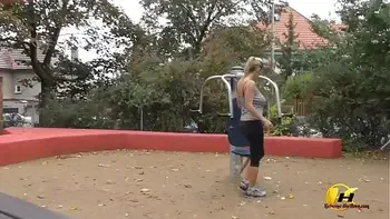 Jump and Running naked in Public Park by Katerina-Hartlova