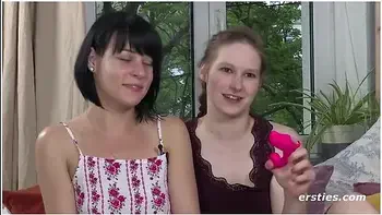 German Girls Try Out Different Toys