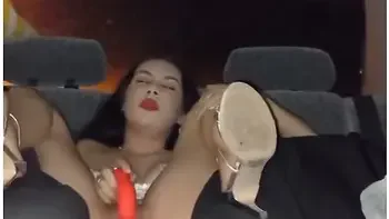 Rosemary Gene Uses A Vibrator On Her Tight Wet Pussy In Her Car