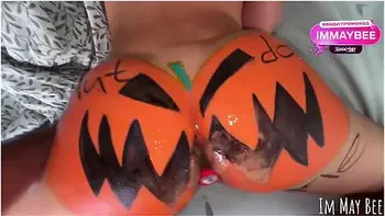 The Local Slut Gets Fucked By The Whole Town On Halloween