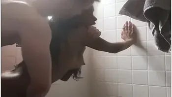 Petite Ebony Takes Massive Cumshot In Shower With Slim Thick Ebony