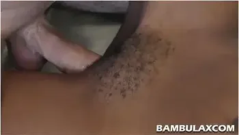 Ebony Hairy Ex-girlfriend Fucked And Creampied By Big White Cock