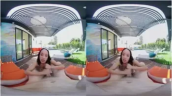 Hot Day By The Pool With Black Skinny Neighbor Alexis Tae