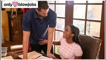 Dan Damage In Nerdy Ebony Babe Sucks Her Tutors Cock