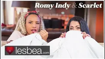 Romy Indy And Scarlet Rebel In Movie Night Lesbian Love Making