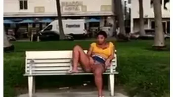 Touching On Herself Outside On South Beach