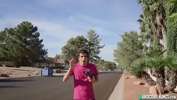 Young guy fucks busty MILF neighbor